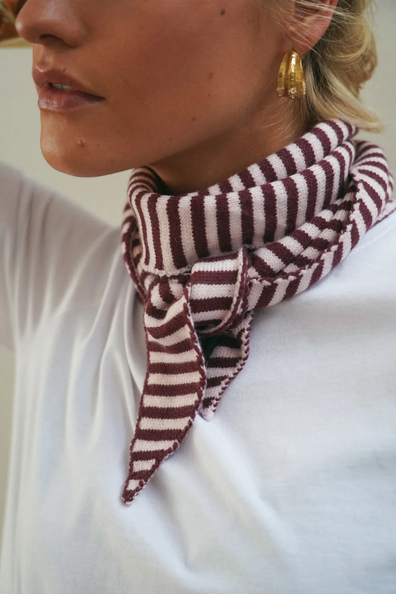 KOMMA BORDEAUX/RAYE - écharpe triangle