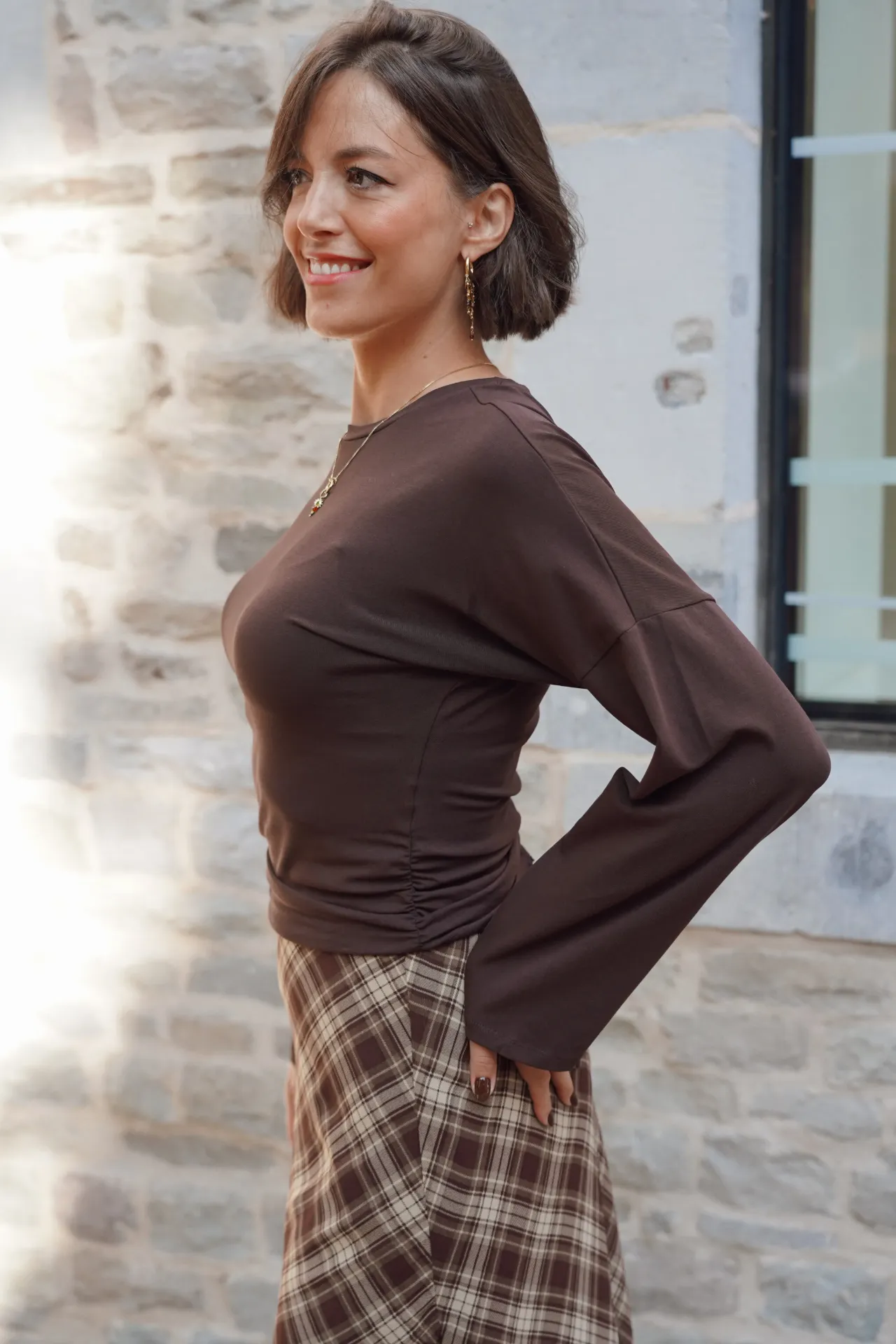 ALLI BRUN - T-shirt cintré (XS)