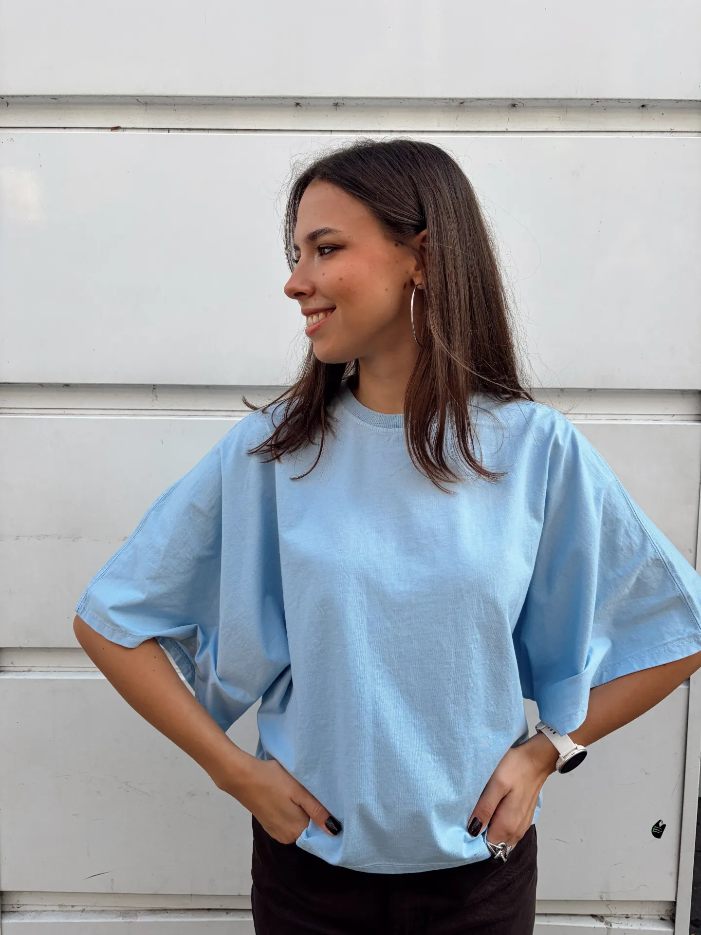 AUDREY BLEU CIEL - T-shirt oversize