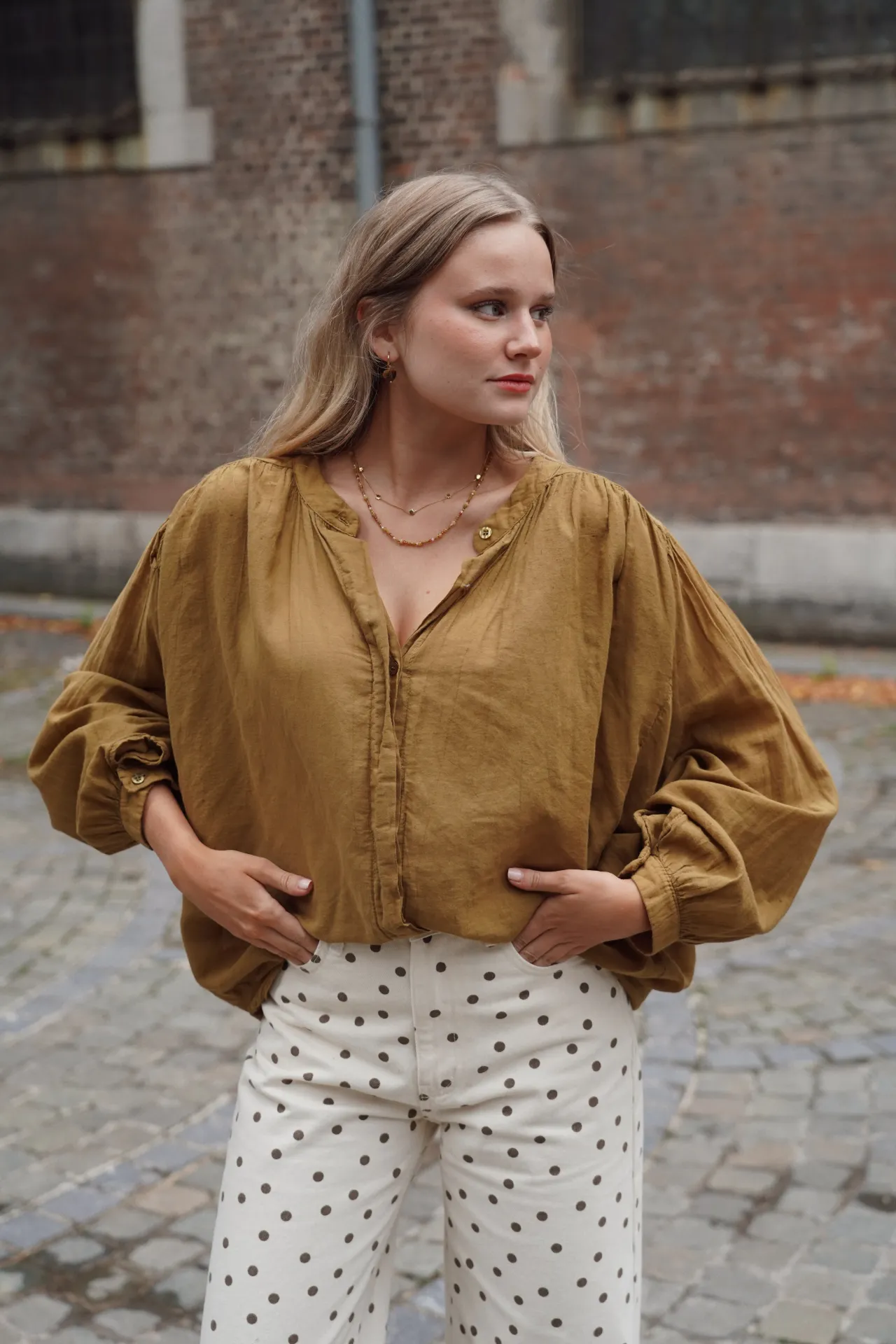 JEANNE OCRE - Blouse oversize