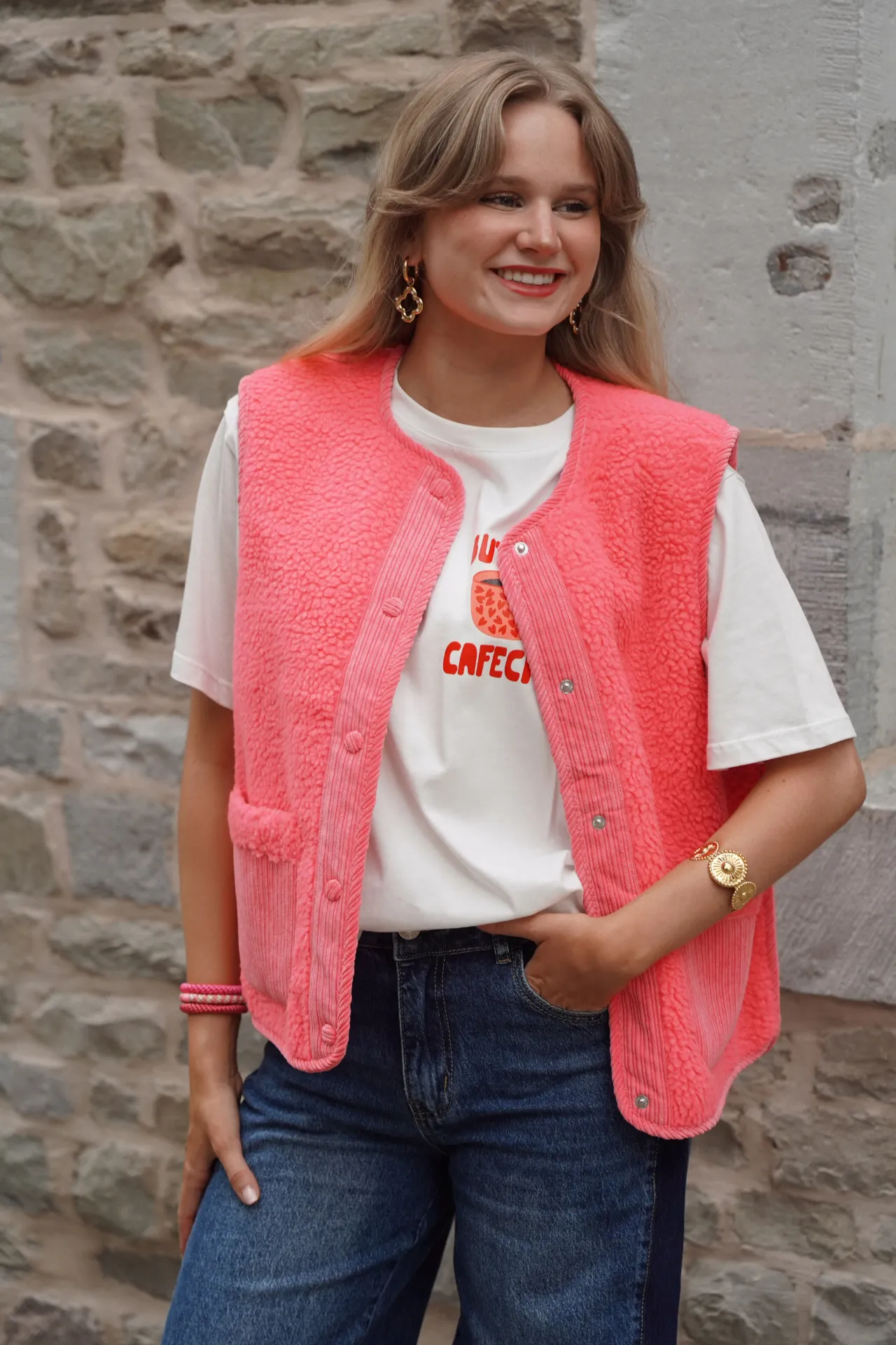 ANASTACIA ROSE - Gilet en teddy