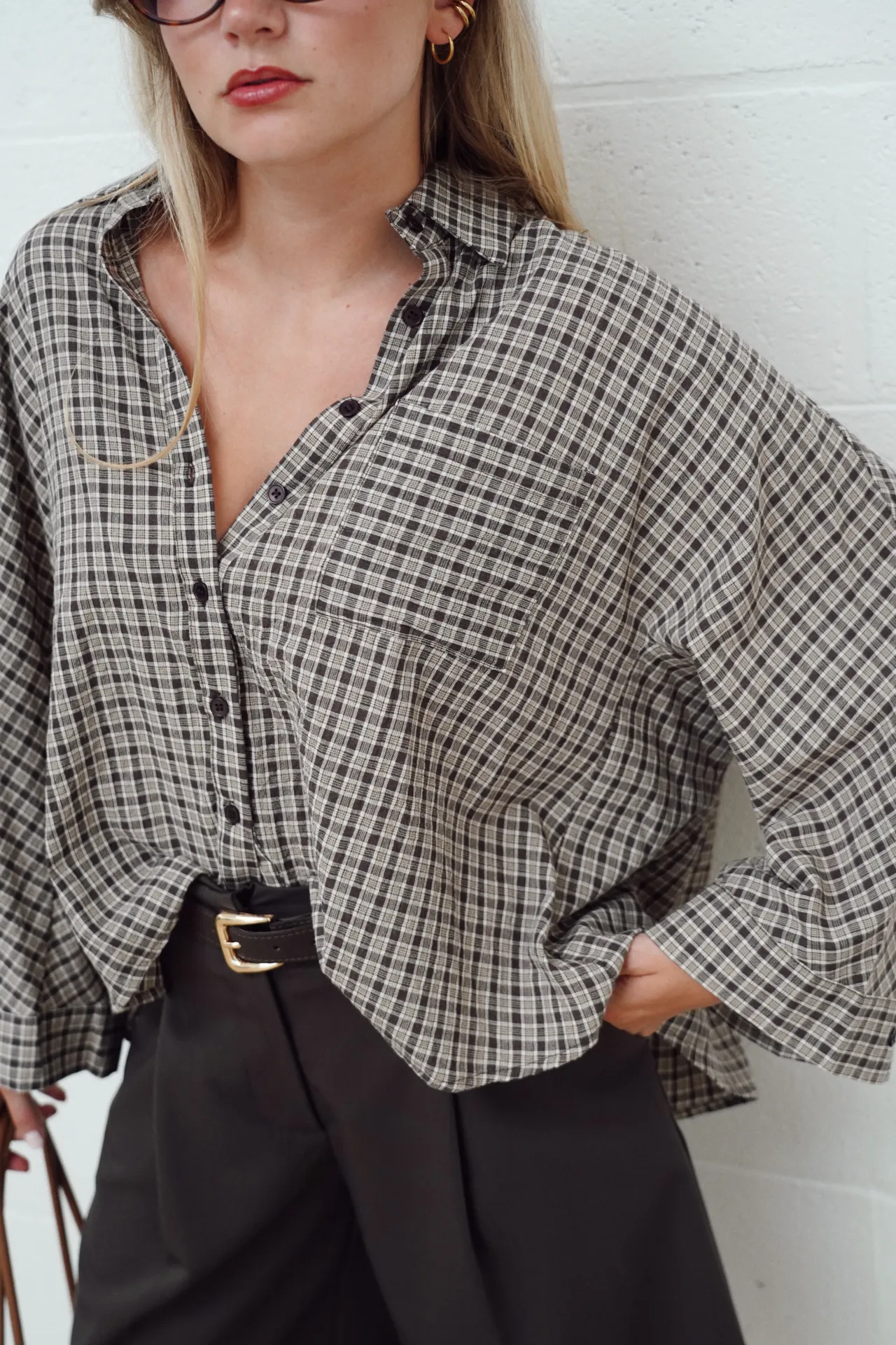 FOREST BRUN - chemise à carreaux oversize