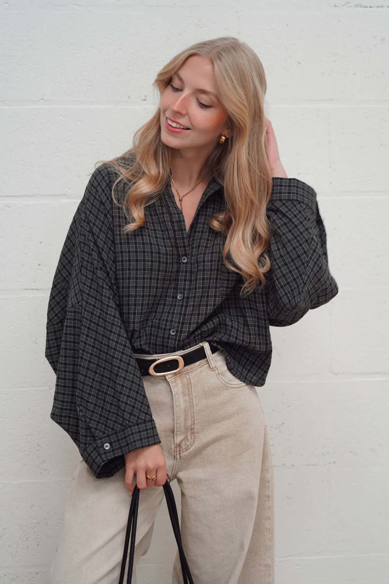 FOREST NOIR - chemise à carreaux oversize
