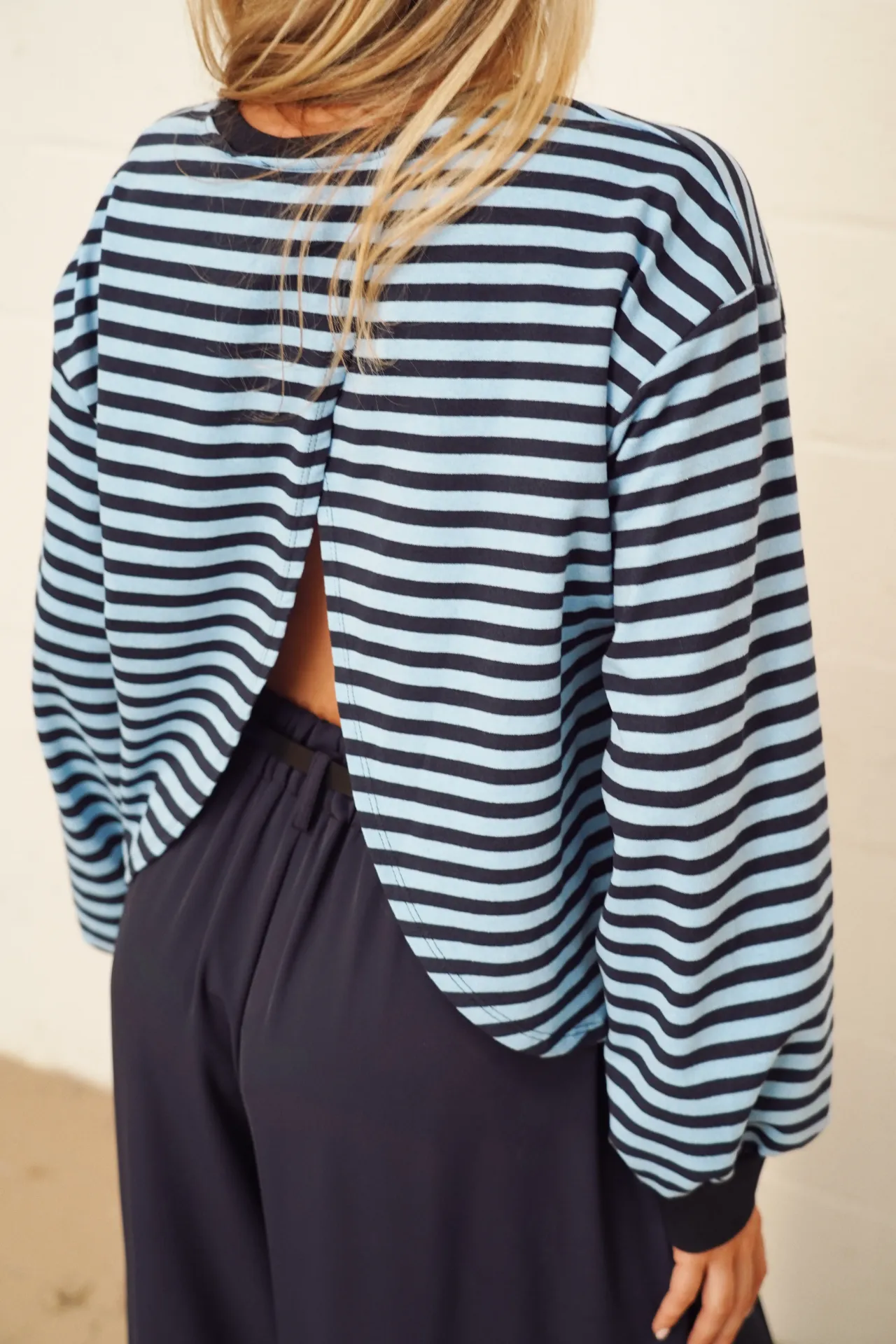 ASPEN BLEU CIEL/MARINE - T-shirt rayé dos nu