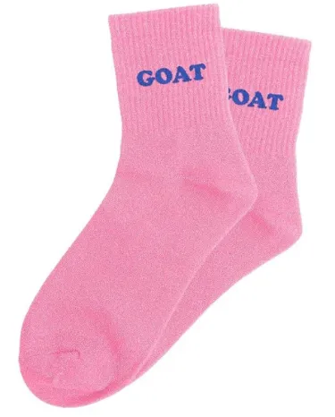 "GOAT" ROSE - chaussettes pailettes tuftée