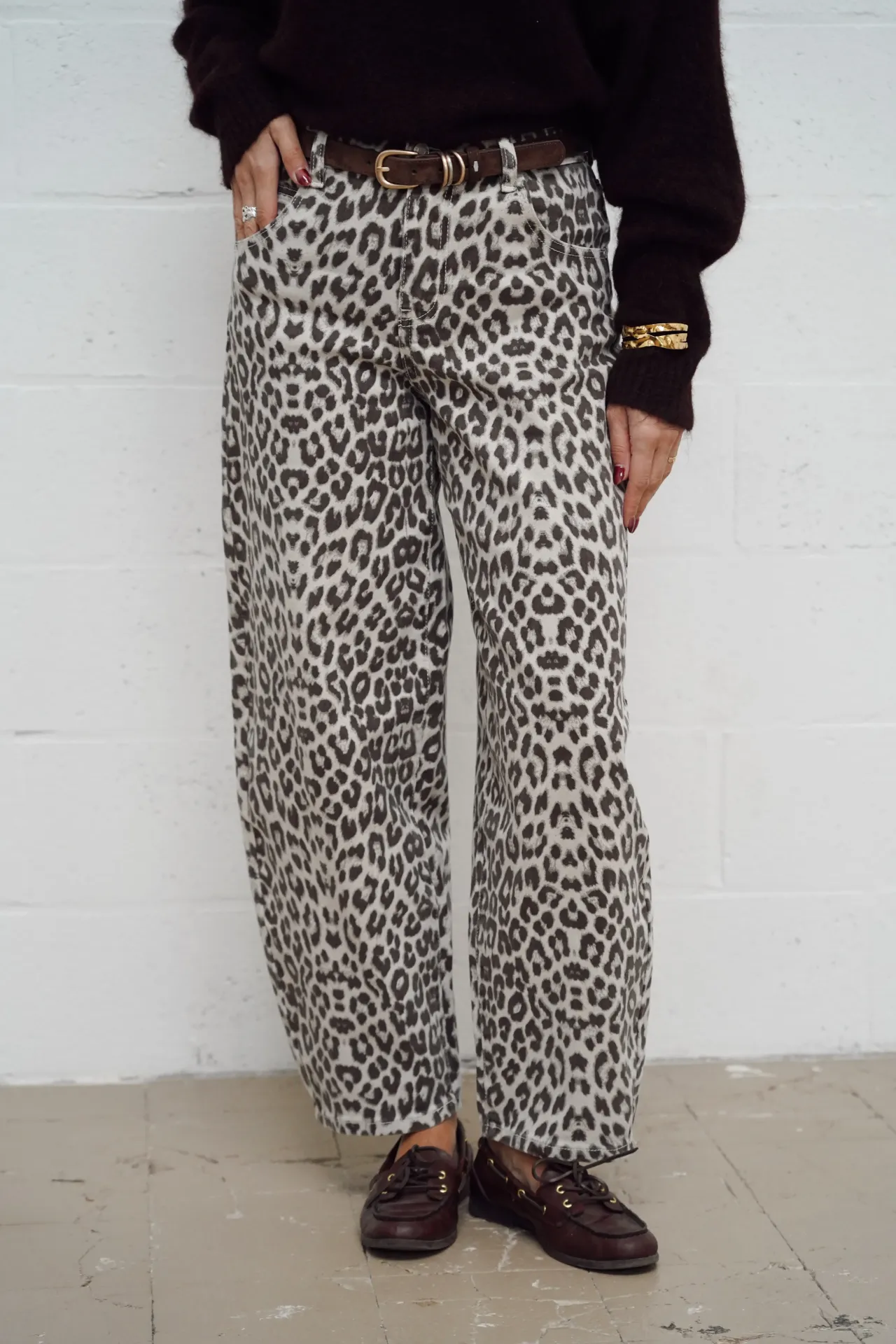 LIAM LEOPARD/BEIGE - Jeans balloon