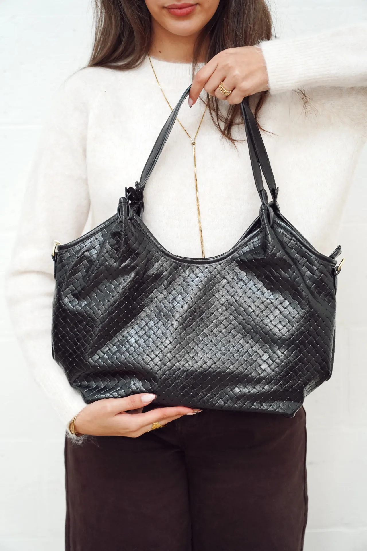 DAISY NOIR - sac tressé
