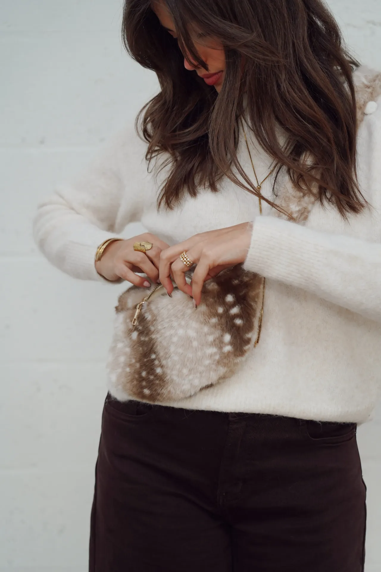 ROX BEIGE - Sac bambi en fourrure