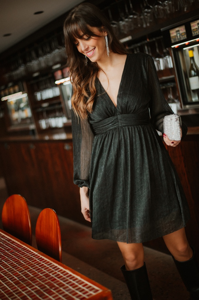 Robe VIOLINE noire (S)