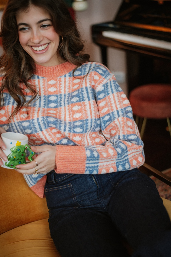 Pull ALEX orange/bleu (34)