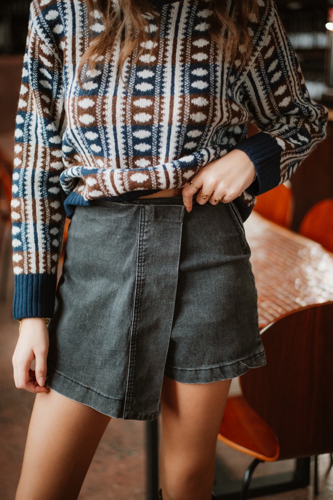 Jupe/short ABRIANA jeans gris (S)