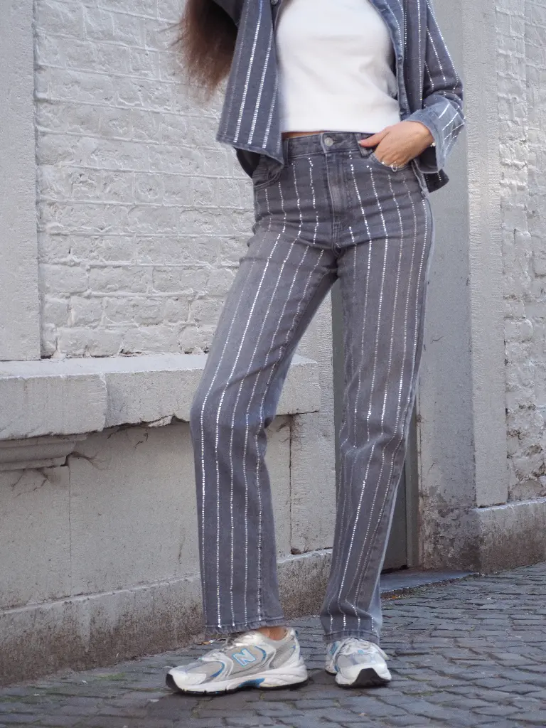 Jeans SIFFI gris/strass