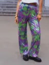 NOVA VERT&LILAS - Pantalon à sequins