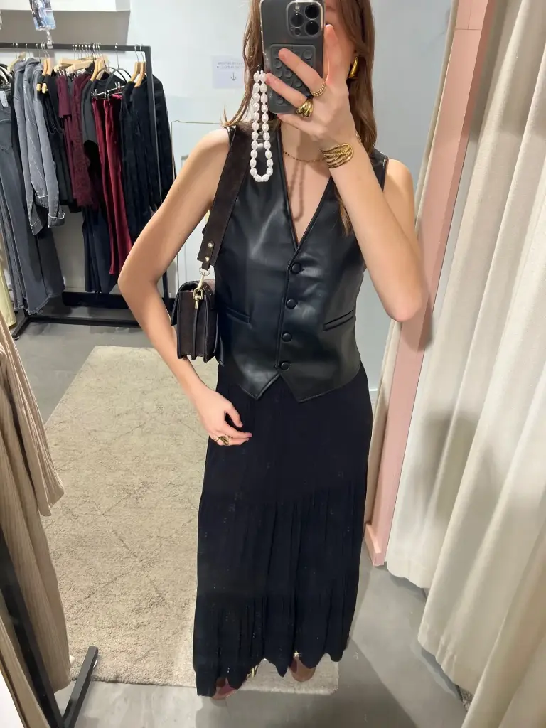 Gilet WESTON simili noir (34)