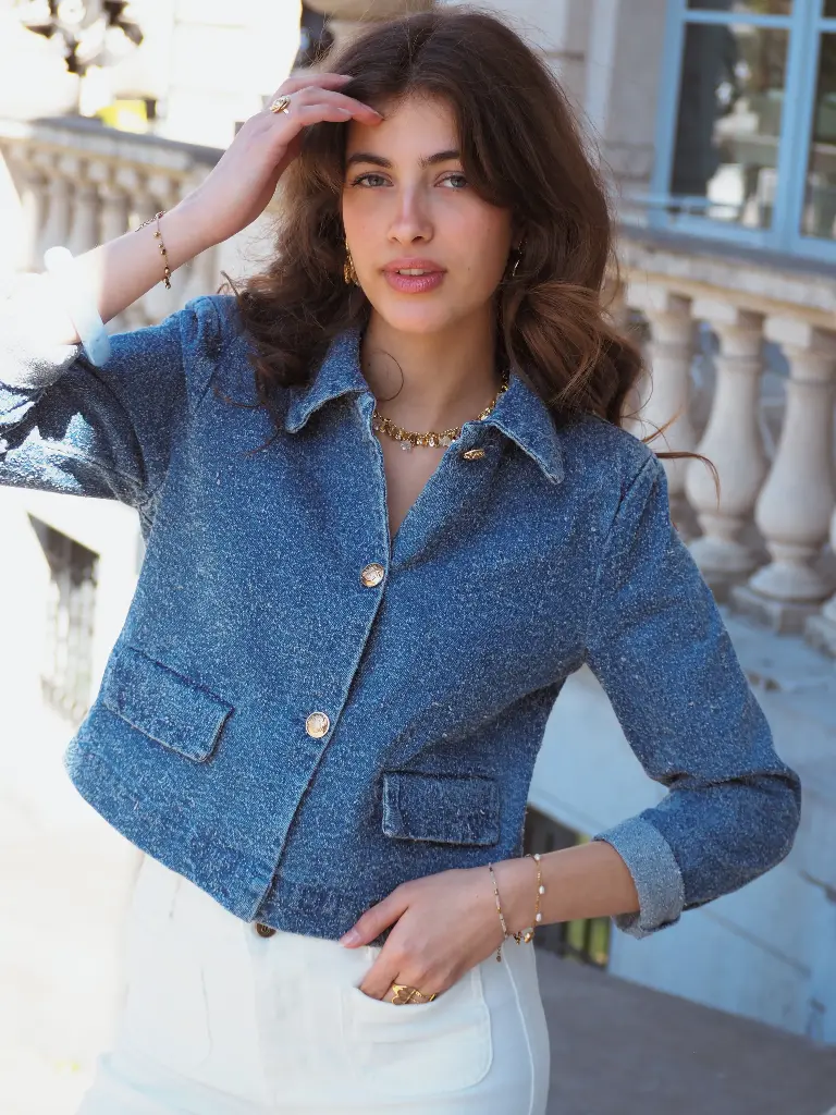 Veste LADY jeans à bouclettes