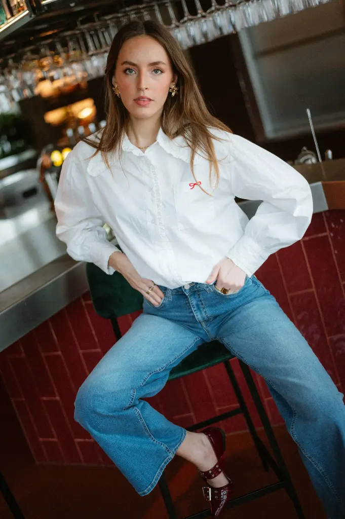 Chemisier DIMITRI blanc/noeud (S/M)