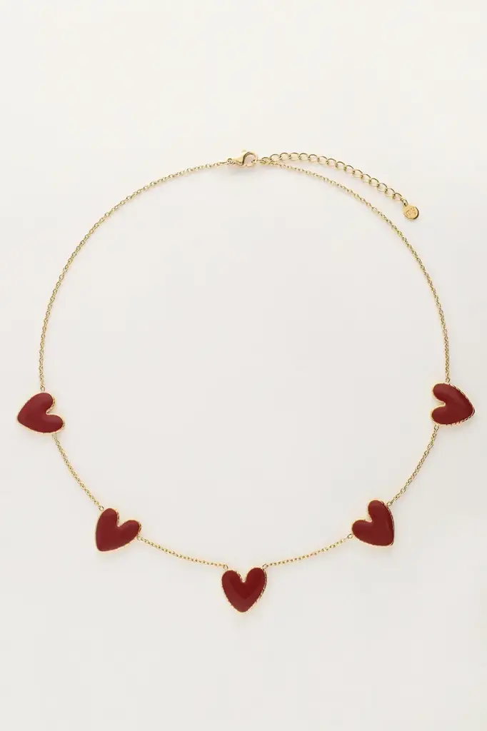 Collier AMNA coeurs rouges