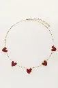 Collier AMNA coeurs rouges