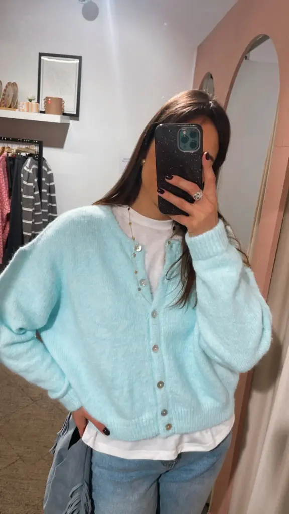 Cardigan CLEMENCE aqua
