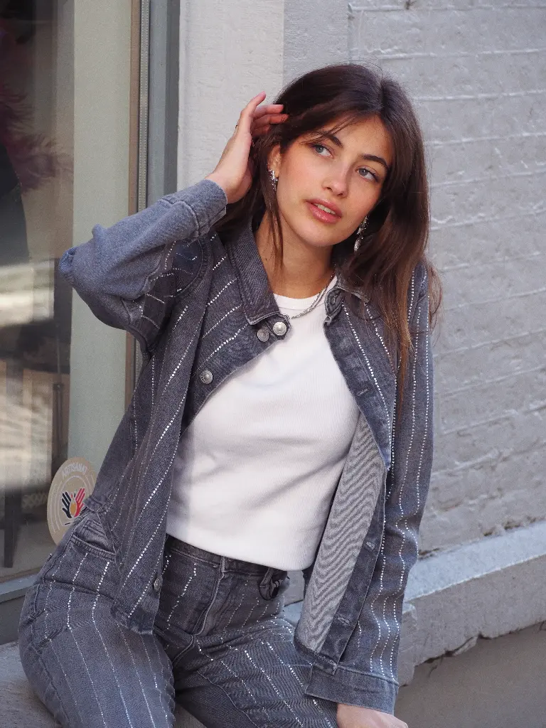 Veste SIFFI jeans/strass (XS)