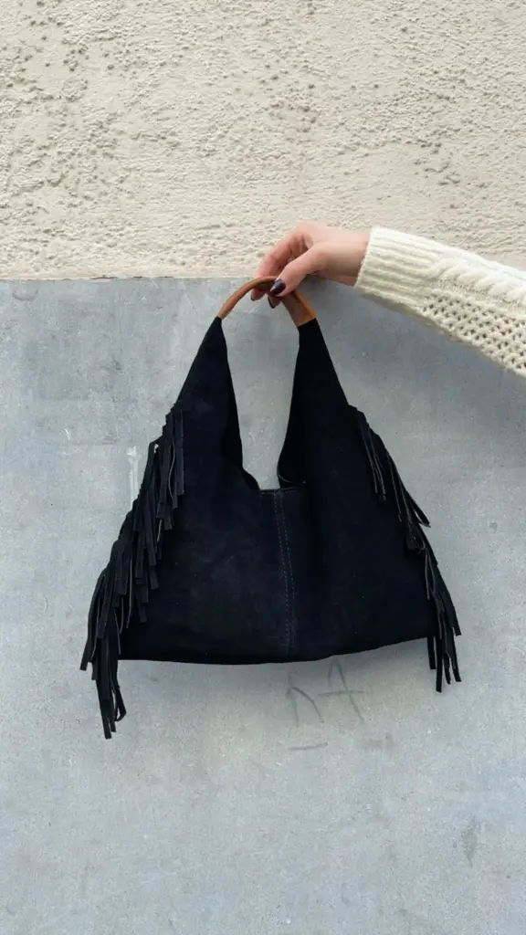 Sac ACHILLE noir/daim