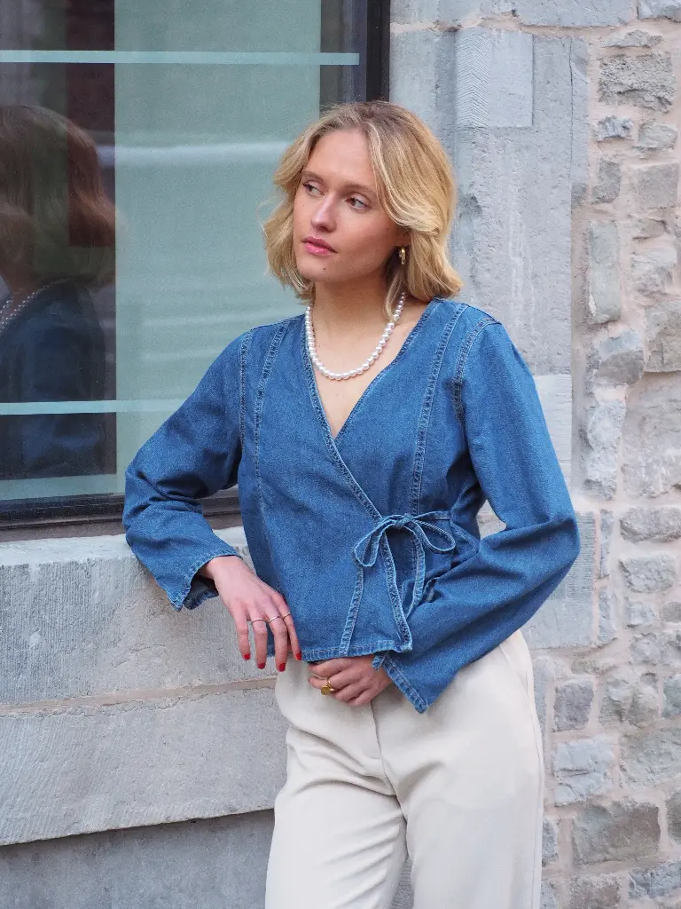 Blouse TABI en jeans (XS)