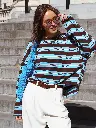 Pull ALINEA rayé marron/bleu