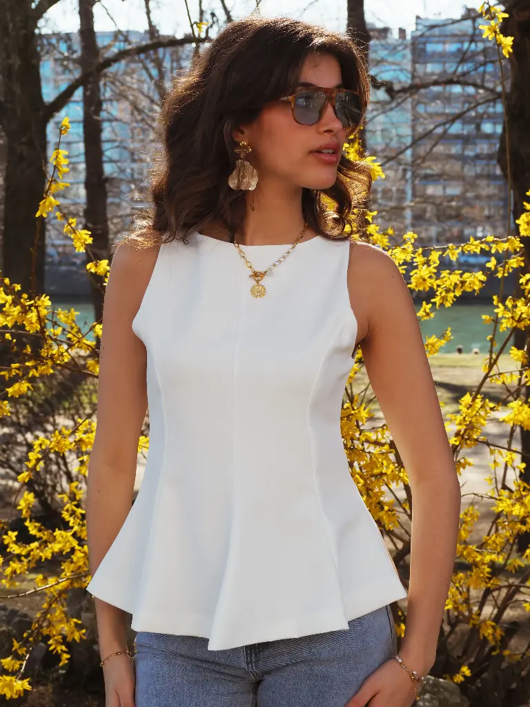 Top peplum HELIE blanc