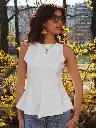 Top peplum HELIE blanc