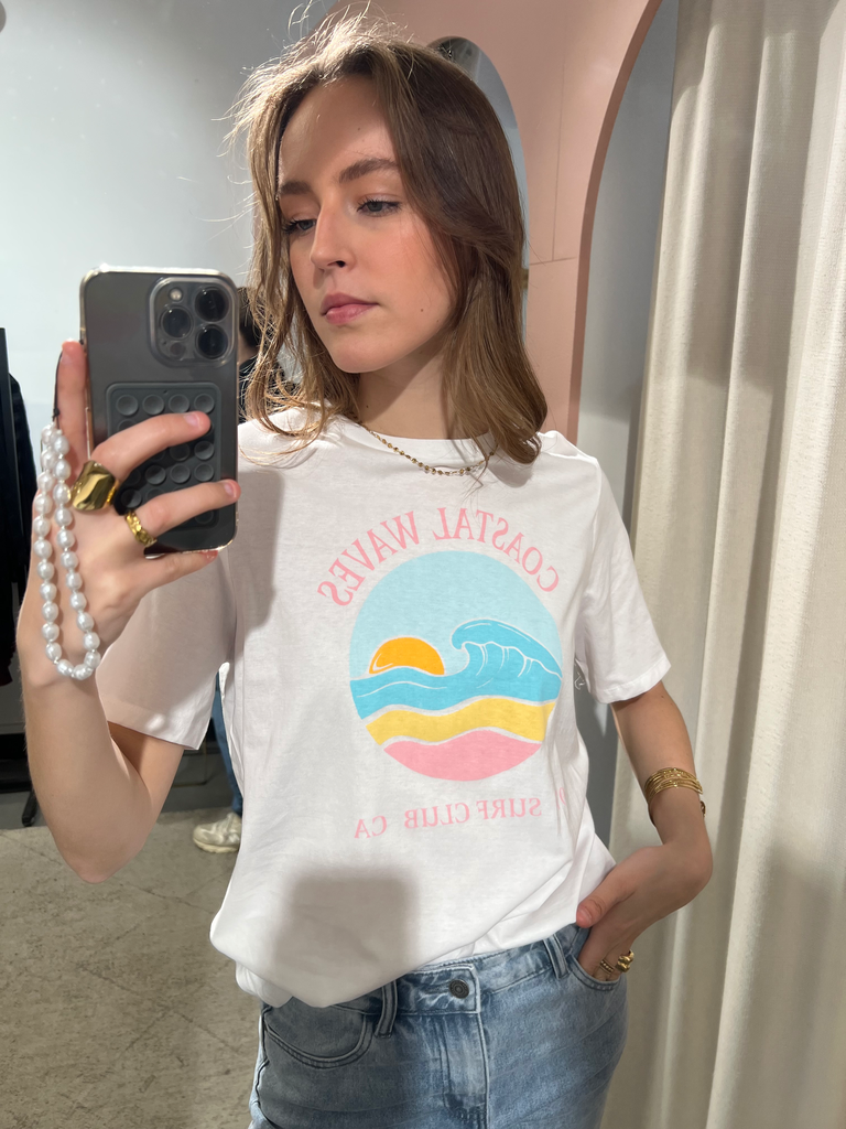 T-shirt SURF CLUB wit