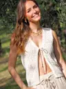 Gilet SERENA beige/crochet