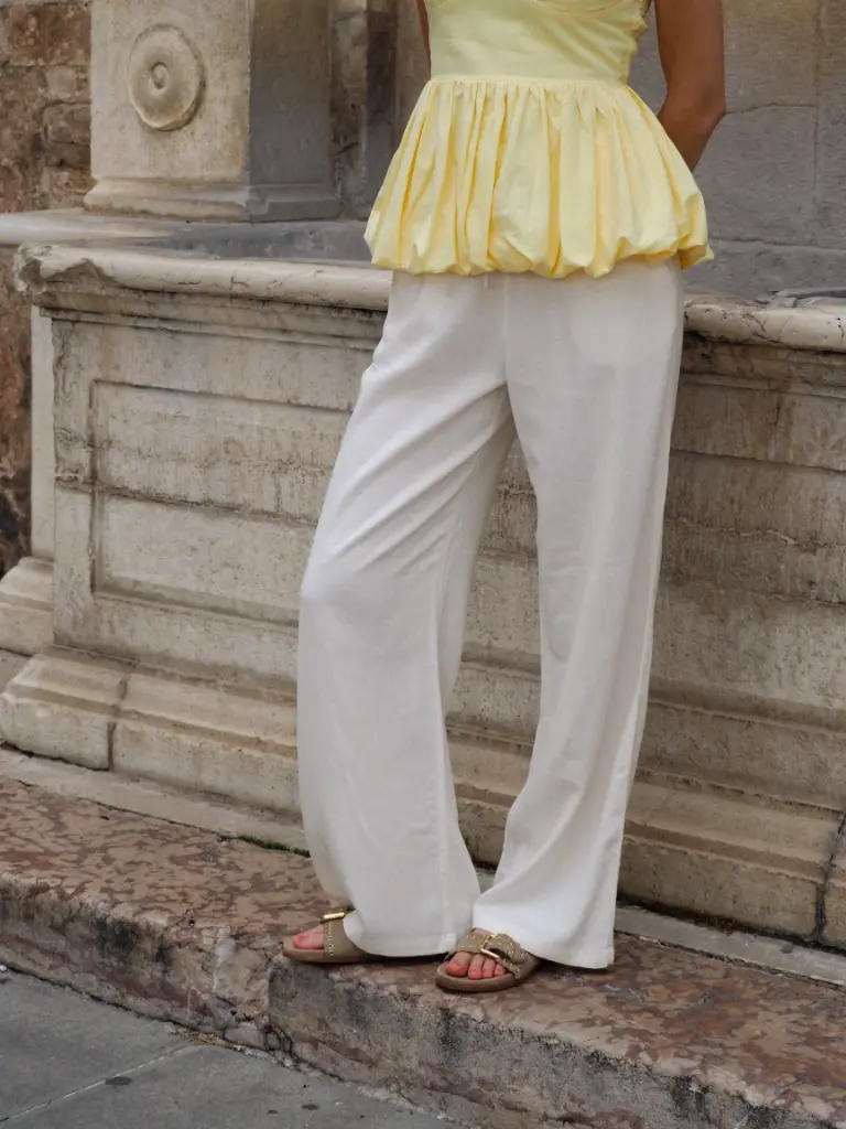 Pantalon SAY blanc/lin