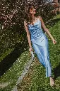 Robe JAHIA bleu satinée