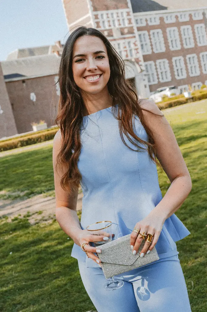 Top peplum HELIE bleu ciel