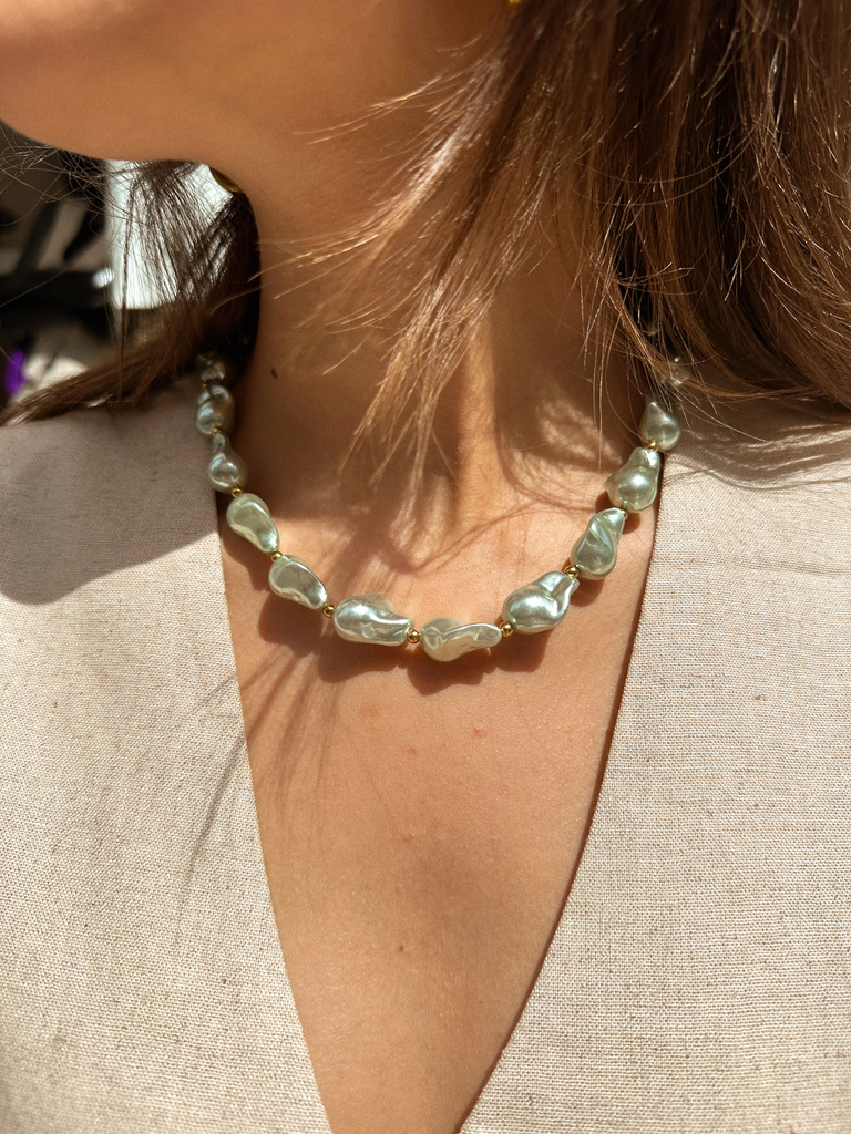 PERLA vert - Collier à perles