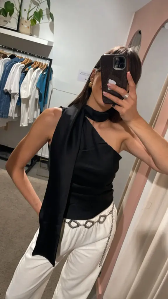 Top foulard AKIRA noir