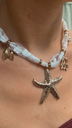 Collier ETOILE tissu blanc