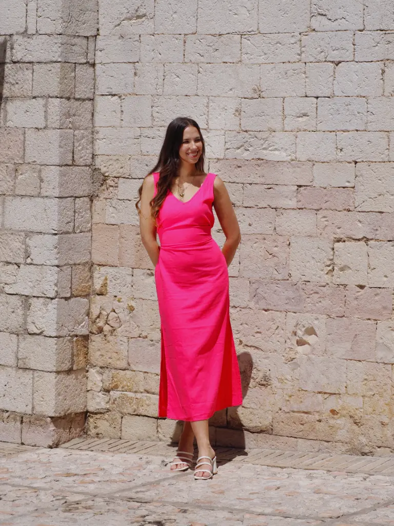 Robe SALENTO rose/lin