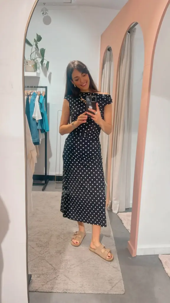 Jupe LOREN noir/pois blancs