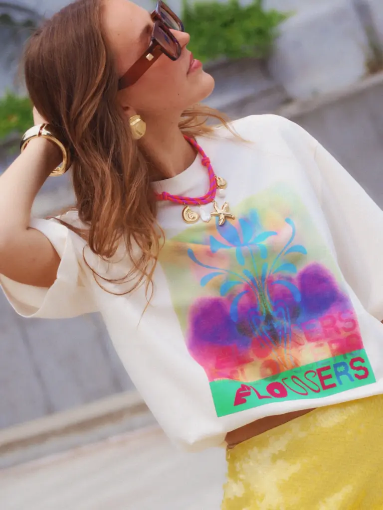 T-shirt MAGGY blanc/imprimé multi