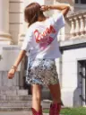 Jupe LANA argentée/sequins