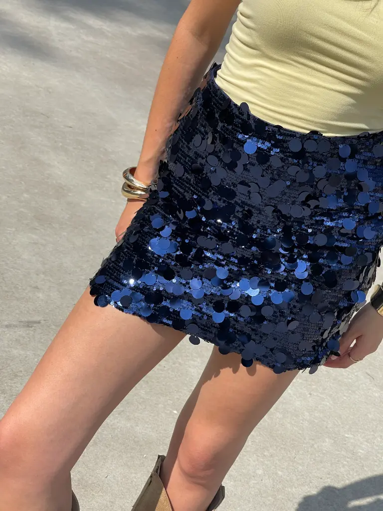 Jupe LANA bleue/sequins 