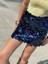 Jupe LANA bleue/sequins 