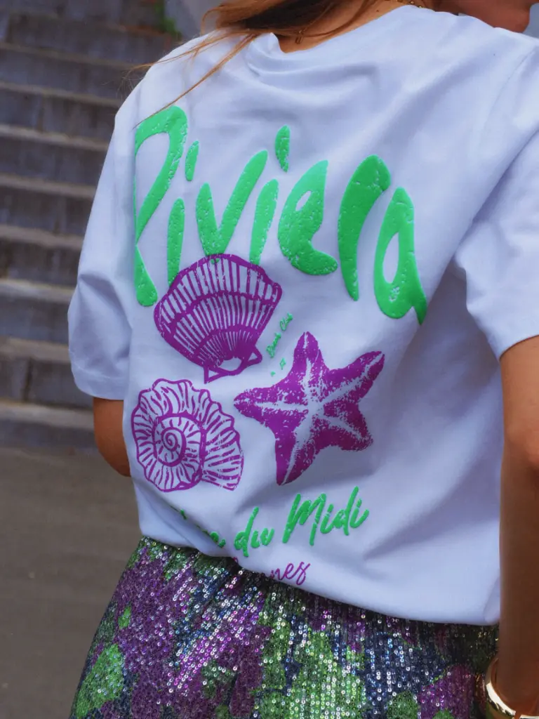 T-shirt RIVIERA blanc/vert