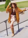 Veste JOLENE camel à franges