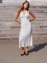 Jupe LOREN blanc/pois noirs