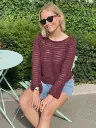Pull FALLON bordeaux/crochet