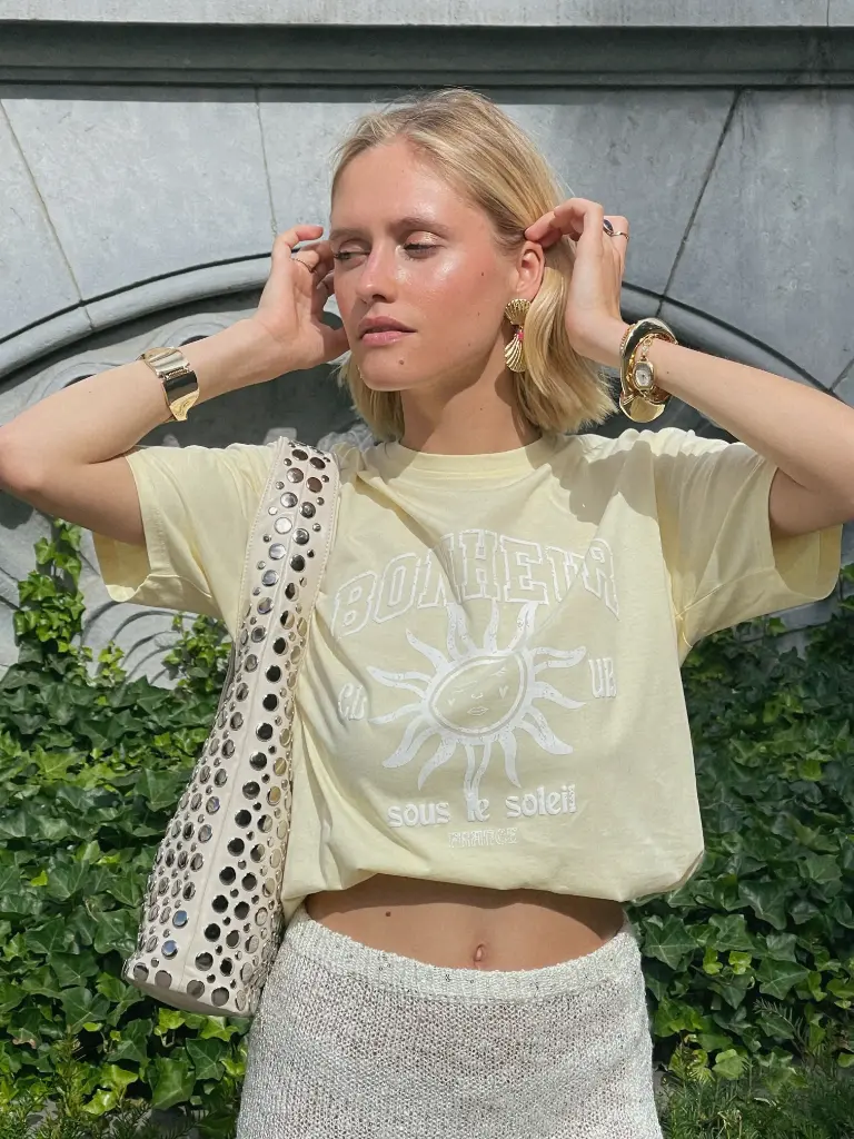 T-shirt BONHEUR jaune