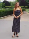 LÉA NOIR - Bustier à pois blancs