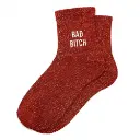 Chaussettes BAD BITCH rouge à paillettes